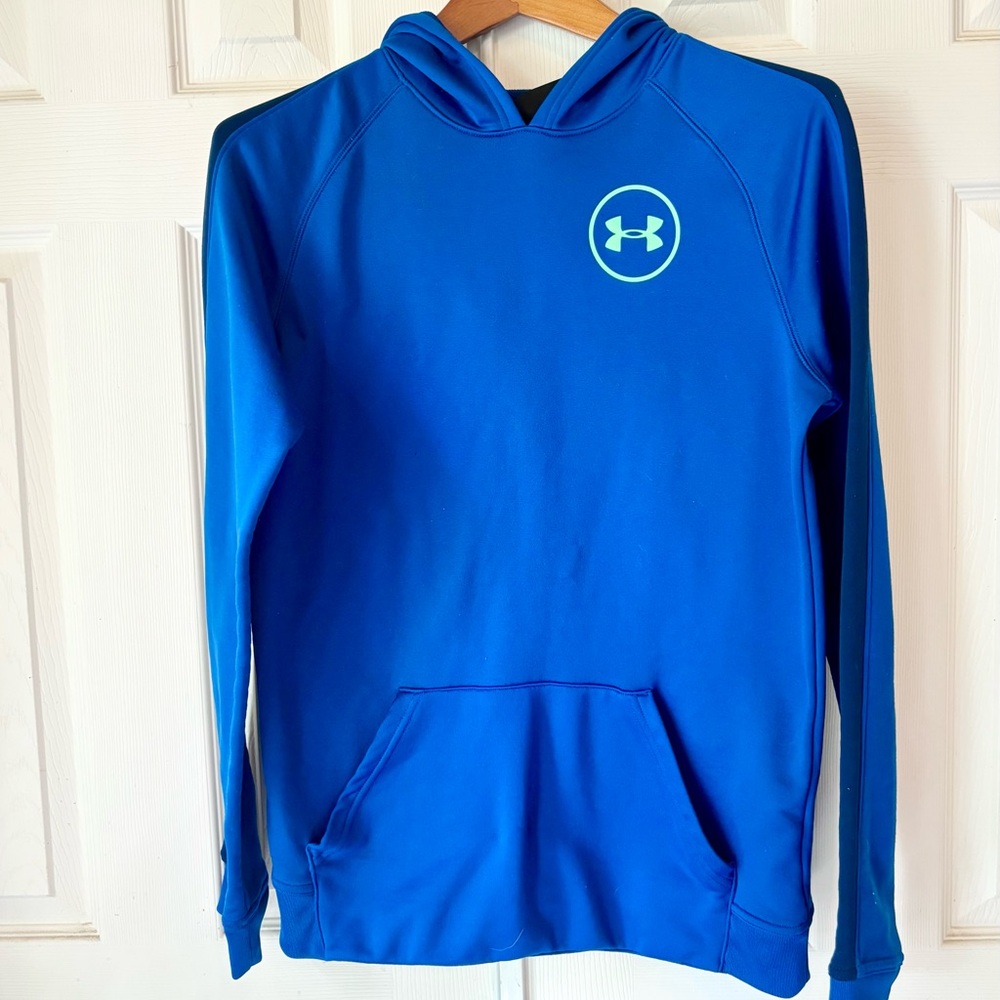 Under Armour Youth Blue Lightweight Logo Hoodie Size XL Like New